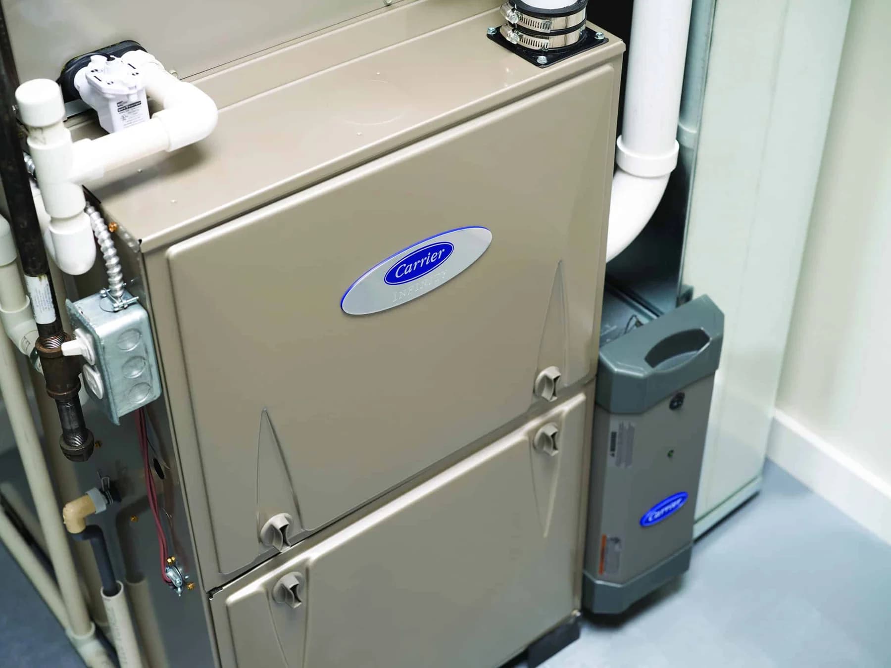Carrier Infinity indoor equipment inside a utility closet